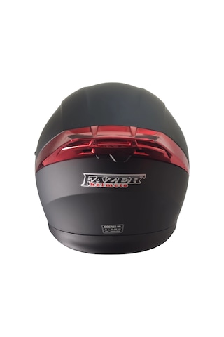 Fazer 965 Çene Açılır Kask Mat Siyah Kırmızı Camlı+güneş Vizörlü Mat Siyah-kırmızı