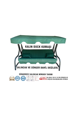 Lüks Duck Vip Salıncak Minder Seti 3 Kişilik Süngersiz Tenteli-yeşil-salıncak Minder Seti Yeşil