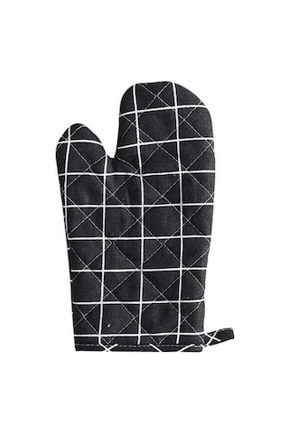 Ulzyvf 2'li Fırın Eldiveni - 200 C'ye Kadar Isıya Dayanıklı, Kaymaz Tutuşlu Siyah Mutfak Eldiveni Siyah, Küçük Boy Eldiven Siyah