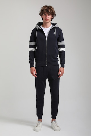 Kapşonlu Ve Fermuarlı Lacivert Slim Fit Full-zip Sweatshirt 23fwm64068 Lacivert