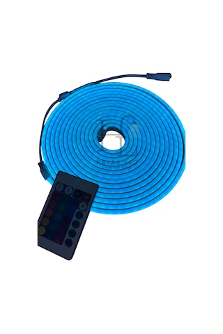 220 Volt Rgb Esnek Neon Şerit Led Set Kumandalı Ip65 Dış Mekan 5 Metre