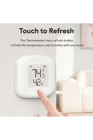 Mufunye Zigbee Akıllı Sıcaklık Ve Nem Sensörü - Alexa & Google Uyumlu, Lcd Ekranlı, Ev İçi İzleme, Zigbee Ağ Geçidi Gerektirir Pil Dahil Değil