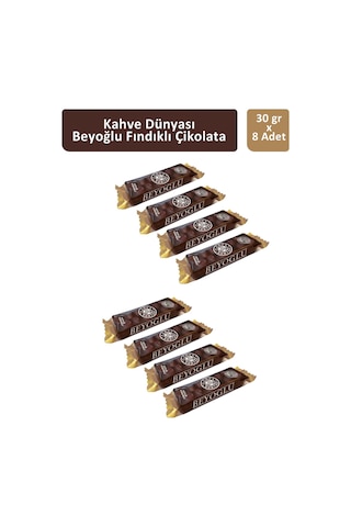 Kahve Dünyası Beyoğlu Sütlü Fındıklı Çikolata 8 x 30 G