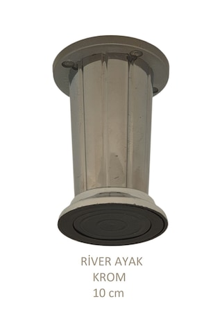 River Ayak, Plastik Mobilya Ayağı, 10 Cm, Vidalar Dahil, Krom Krom