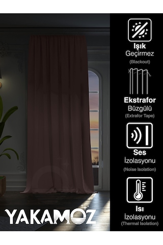 Yüksek Kalite Bebek Pembe Karartma Blackout Fon Perde Ekstrafor Büzgülü Tek Kanat Dark Touch Serisi Bebek Pembe