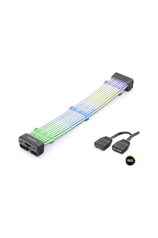2x8 Pin Argb Pcie Gpu Güç Uzatma Kablosu Bükülebilir 2 Mm 108 Led Siyah Nd2813b