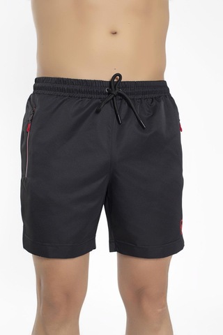 Erkek Maraton Yırtmaçlı Deniz Şortu Siyah