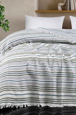 Rebeka Haki Gunes Model - Çift Kişilik Pike 200 x 230 Haki - Turkuaz - Gri