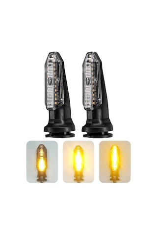 Motosiklet Led Ön Sinyal Lambası Gündüz Led Ve Kayan Sinyal Sarı/amber