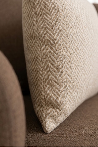 Chevron Bohem Dekoratif Punch Yastık Kırlent Kılıfı Bej 30 x 50