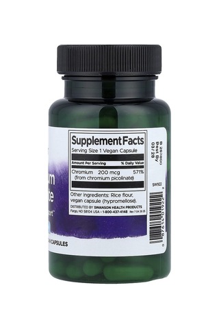 Takviye Swanson Vitamins, Chromium Picolinate, 200 Mcg, 100 Vegan Capsules