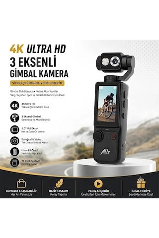 Ally Q8 Pocketpro 4k Dijital Vlog Kamerası- 5775
