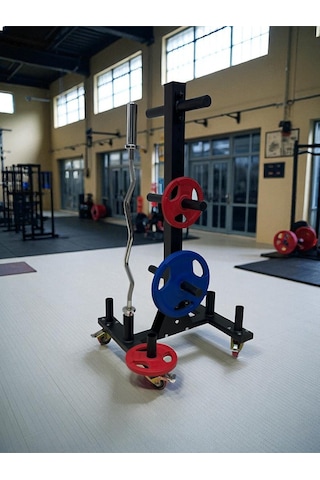 Tekerlekli Olimpik Plaka Ve Bar Standı