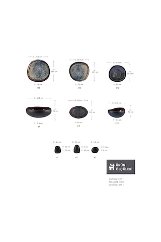 Karaca Earth Collection Galactic 55 Parça 12 Kişilik Yemek Takımı Siyah