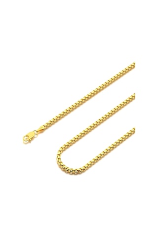 Sefa Gold 14 Ayar Altın Klasik Küp Zincir Kolye 3 Mm