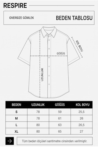Respire Erkek Nakış Detaylı Kısa Kollu Oversize Gömlek Lacivert