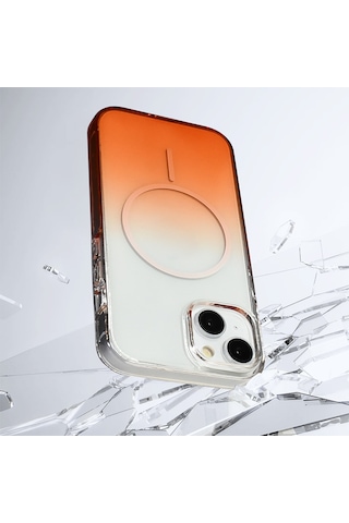 Nihcase Apple Uyumlu iPhone 15 Kılıf Rainbow Renkli Septik Manyetik Şarj Kapak