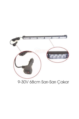 9v-30v Çakar Led Lamba Off-road 32 Ledli Fonksiyonlu Sarı-sarı 68 Cm