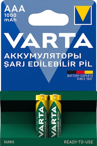 Varta 5703 1000 mAh AAA Ni-MH Şarj Edilebilir İnce Kalem Pil 2 x 4'lü + Pil Kutusu