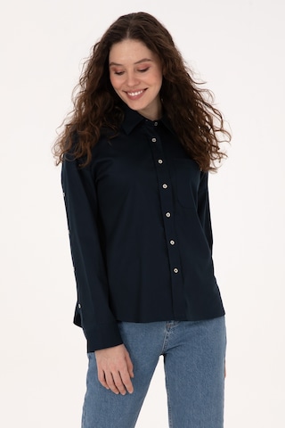 U.s. Polo Assn. Kadın Lacivert Gömlek Desenli 50316377-vr033 Lacivert