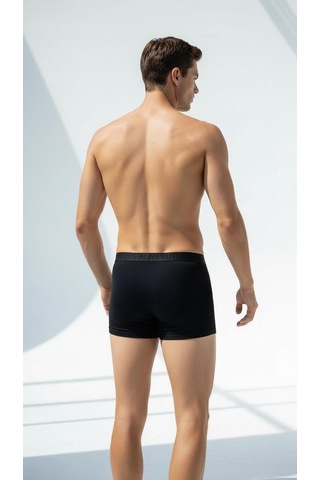 Erkek 6 Lı Boxer Seti Siyah Renk Esnek Bel Lastikli Modal Siyah