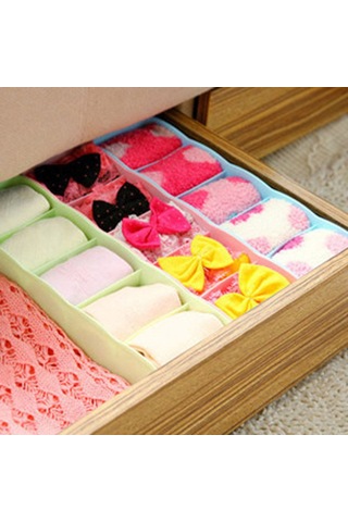 Ranyeek Yeşil 5 Bölmeli Pp Malzeme Çekmecelik Organizer - Giyim, Çorap, Kozmetik Depolama Kutusu Diğer