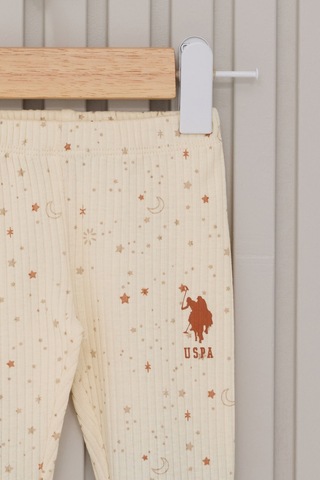 U.S. Polo Assn. Kız Bebek Krem Takım Krem