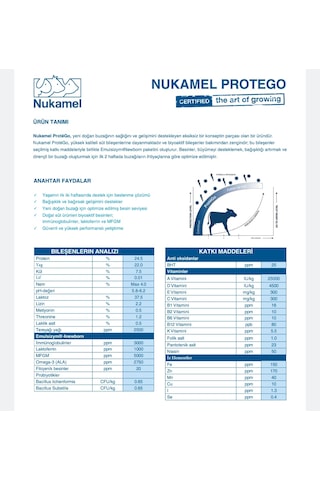 Diriliş Nukamel Protego Buzağı Maması 25 Kg Ilk 15 Gün