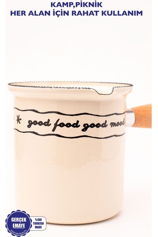Mood Emaye Ahşap Saplı Cezve 500ml-6 Kişilik