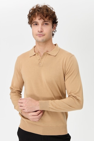 Desen Erkek Basic Polo Yaka İnce Triko Kazak S.kahve S.kahve