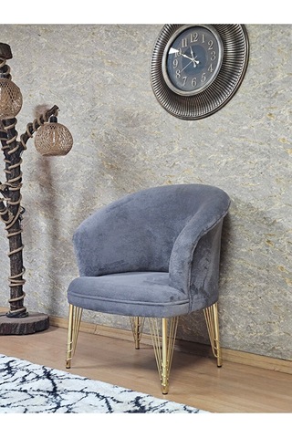 Tekli Teddy Gold Kaplama Telli Ayak Çay Seti Koltuk Tekli Berjer Çok Renkli