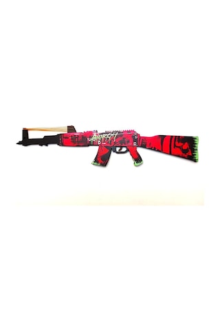Ahşap Cs-Go Neon Retrobution Ak-47 Skin Kaplamalı Oyuncak