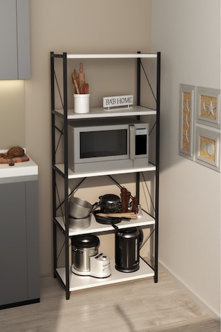 Mutfak Dolabı 5 Raflı Metalbeyaz Beyaz