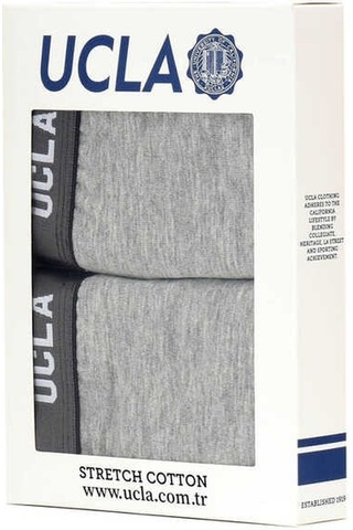 Ucla Irvıne Gri Bel Bantlı Jakarlı Standard Fit Erkek Boxer Gri