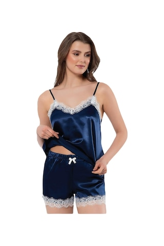 Faal Dantelli Saten Şort Takım 3104 001