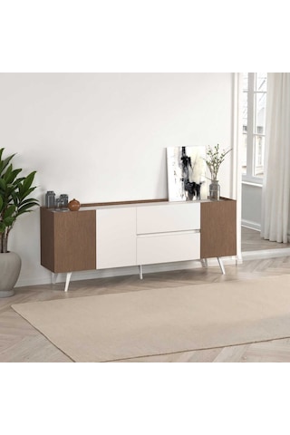 Milano 3 Kapaklı 2 Çekmeceli Konsol Vizon-zebra 210x80x44 Cm Vizon
