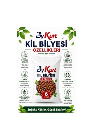 Kil Bilyesi 8-16 Mm Yıkanmış Kil Bilyesi 6 Litre 6 L