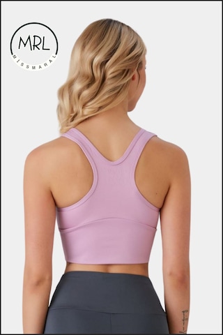 Kadın Lila Renk Sporcu Sütyeni Pedli Likralı Destekleyici Su Sporları Koşu Fitness Dans Sports Bra Lila