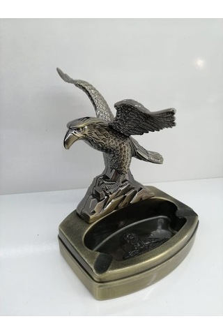 Kartal Figürlü Metal Çakmaklı Masa Kül Tablası