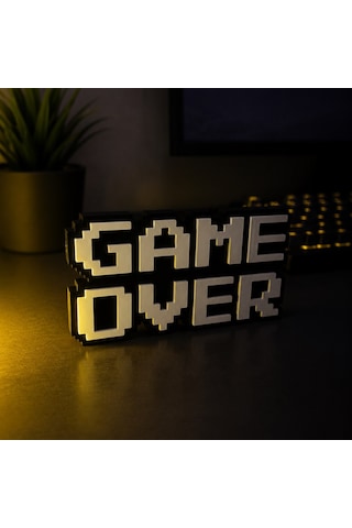 Oyuncu Odası Game Over Biblo, Gamer Masa Üstü Süs, 3d Baskı Dekoratif Obje