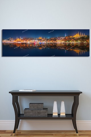 İstanbul Gece Muhteşem Manzara Kanvas Tablo 180 x 65