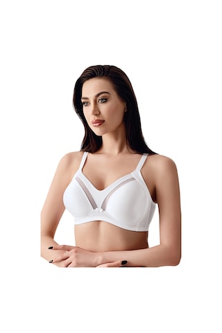 New Bra Newbra Lingerie 35-2303 Kadın D Cup Toparlayıcı Balensiz Min. Sutyen Beyaz