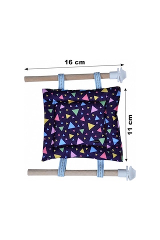Hamster Kemirgen Yatağı Uyku Pedi Tünekli Yatak Yumuşak Kumaş Asma Dinlenme Yatağı 16 X 11 Cm
