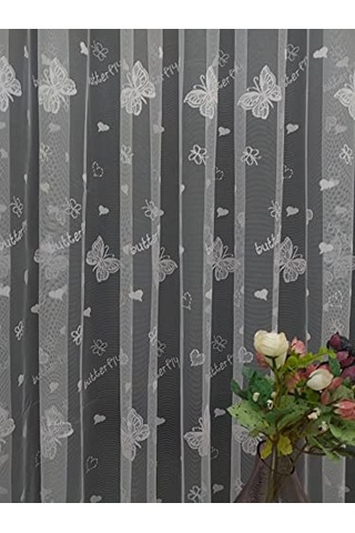 Perdealemi Kelebek Desenli Çocuk Odası Perdesi, 100x250, Seyrek Pile, 1/2 Çok Renkli