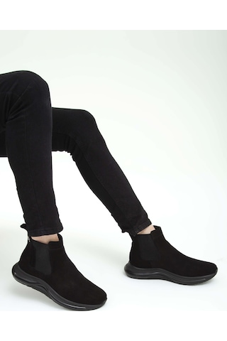 Tamer Tanca Erkek Hakiki Deri Siyah Süet Casual Bot 381 16196 Erk Bot Sk22/23 Sıyah Suet Siyah