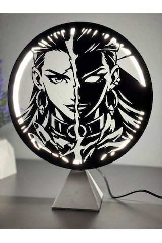 Valorant Reyna Halka Led Işıklı Masa Gece Lambası Gamer Oyun Odası Dekor Hediye Adaptör Dahil Beyaz