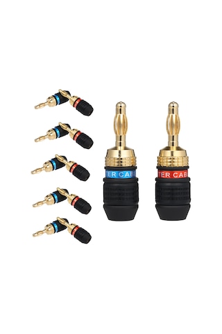 Yunboo Ses Sistemleri İçin Altın Kaplama Korozyona Dayanıklı Muz Fiş Konektör Seti 2/4/6 Çift
