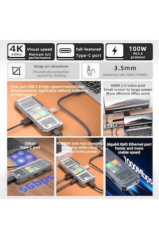 Piva G71 Docking Station 7in1 Dönüştürücü