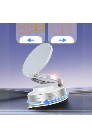 Araç İçi Telefon Tutucu Vakum Özellikli 360 Derece Dönebilen Magnetik T28 Beyaz