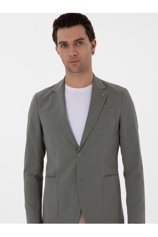 Cacharel Haki Slim Fit Spor Ceket Yesıl